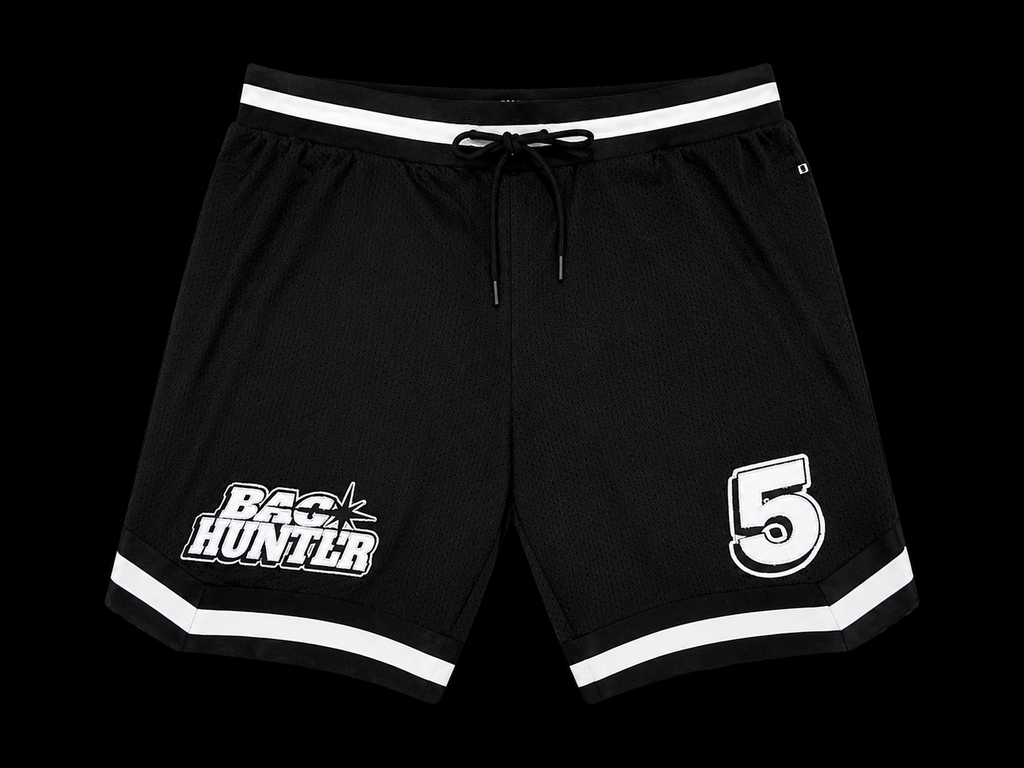 BLACK & WHITE BAG HUNTER SHORTS #5