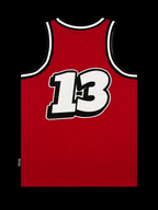 RED & WHITE BAG HUNTER JERSEY #13